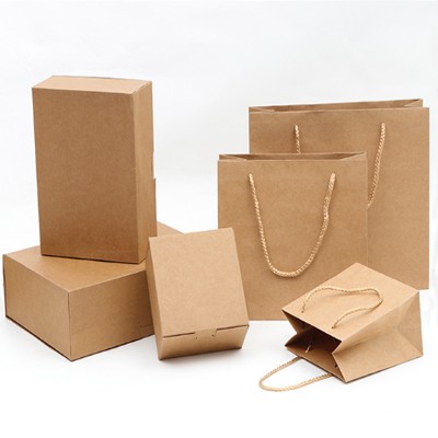 PC013 Exquisite paper bag kraft paper box fashion shopping bag kraft paper bag green bag manufacturers front view